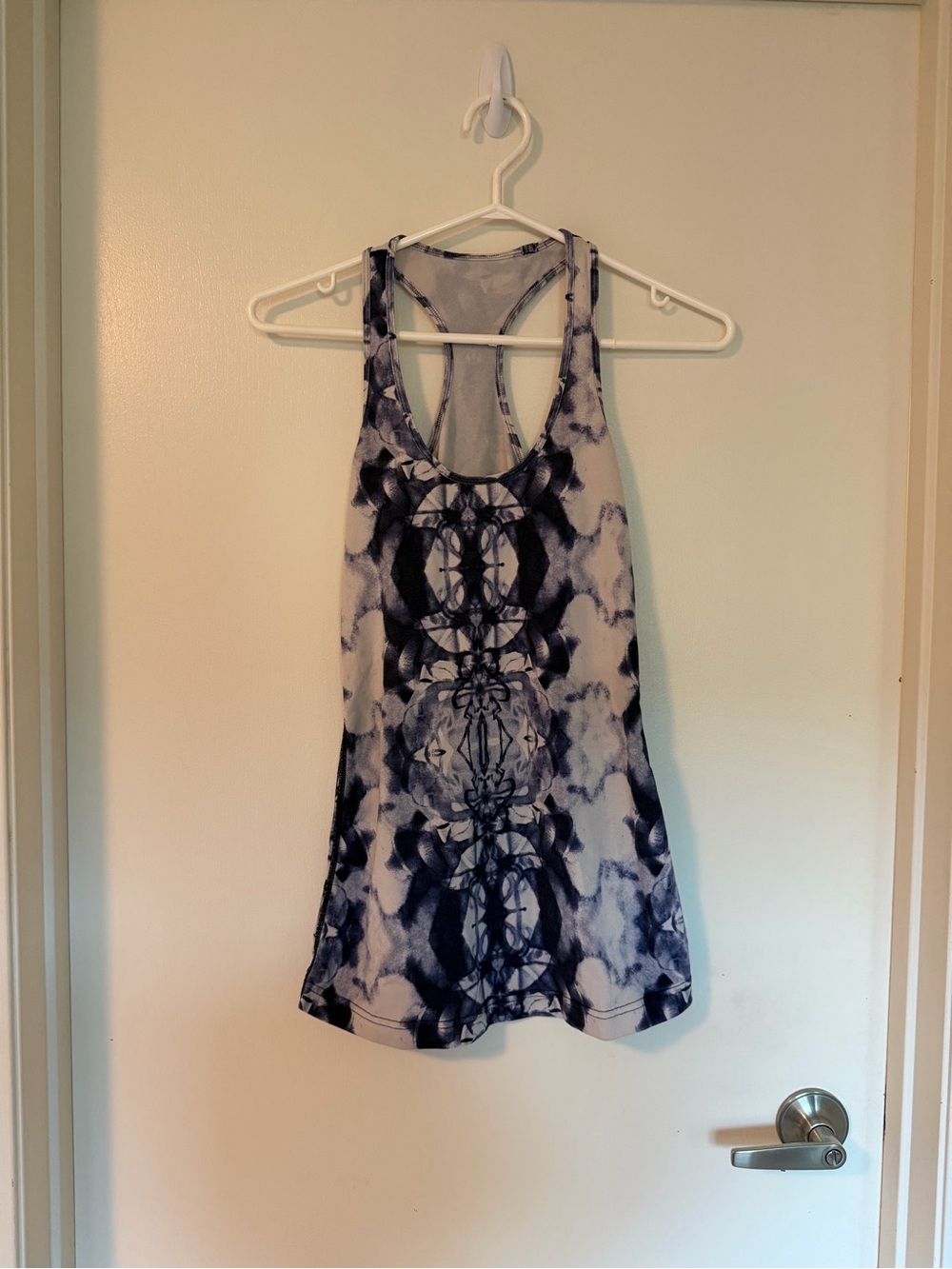 lululemon athletica Navy and White Tie-Dye Racerback Tank